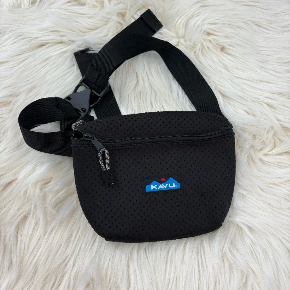 KAVU Pearrygin Pouch black perforated mesh Belt Bag